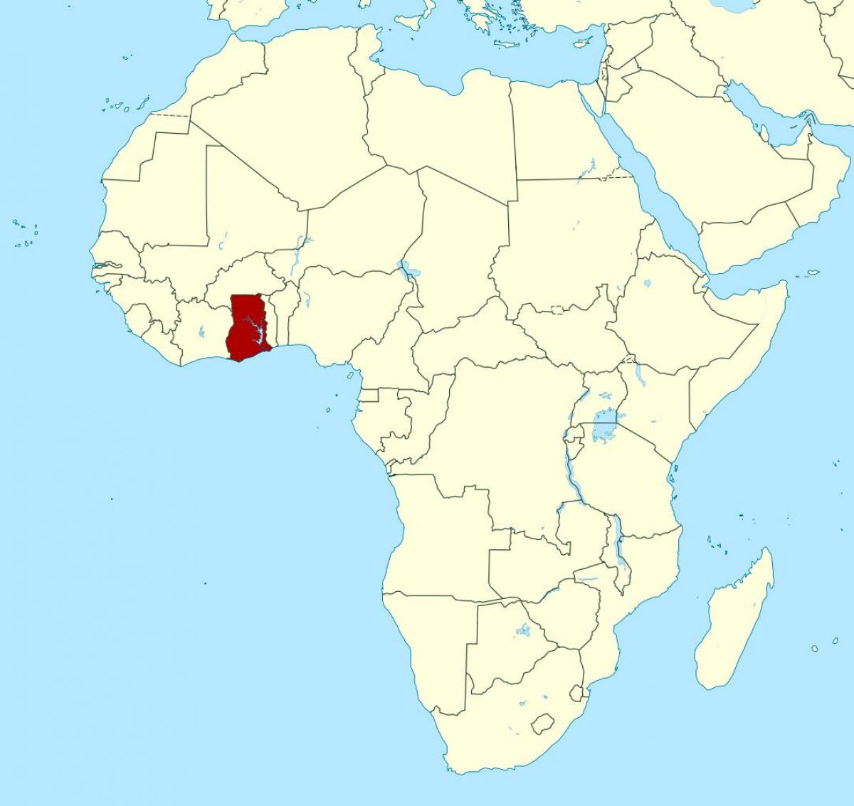 zemljevid afrike prikazuje gani