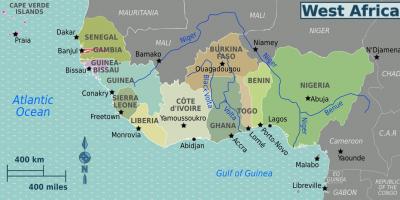 Zemljevid gani v zahodni afriki